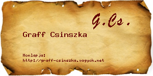 Graff Csinszka névjegykártya